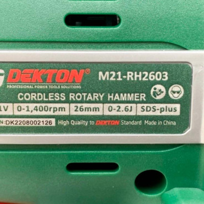 MÁY KHOAN BÊ TÔNG DÙNG PIN 21V DEKTON M21-RH2603 - HÀNG CHÍNH HÃNG