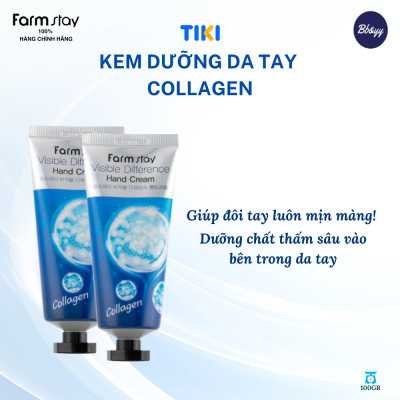 Kem Dưỡng Da Tay Collagen _ Farmstay Visible Difference Hand Cream Collagen