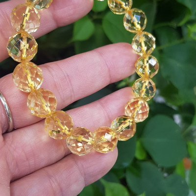 ️️Vòng tay phong thủy nữ đá thạch anh Vàng giác tự nhiên size vòng 10mm vòng màu vàng đẹp hợp nữ mệnh kim thổ thuỷ ạ