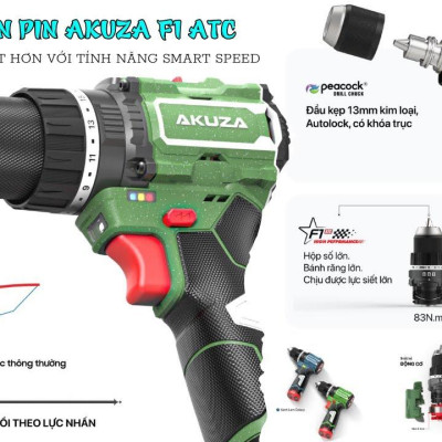 MÁY KHOAN PIN 16.8V (XANH LAM GALAXY) AKUZA F1-ATC - HÀNG CHÍNH HÃNG