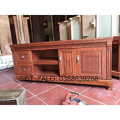 Kệ tivi 1m8 gỗ xoan đào giá thật
