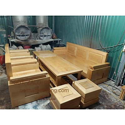 Bàn ghế gỗ sồi to