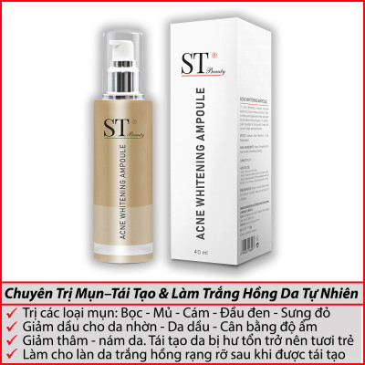 ST Beauty - Tinh Chất Chuyên Ngừa Mụn – Tái Tạo & Làm Trắng Hồng Da Tự Nhiên - ACNE WHITENING AMPOULE - Tặng 1 Gel Rửa Tay Khô Móc Khóa 30ml