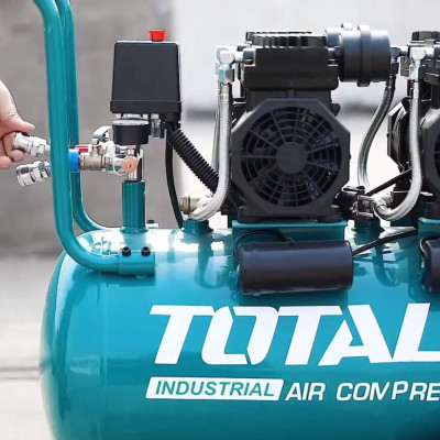 MÁY NÉN KHÍ KHÔNG DẦU 2×600W (2×0.8HP) 50L TOTAL TCS2150502T - HÀNG CHÍNH HÃNG