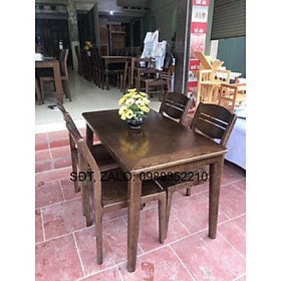 Bàn ăn 4 ghế gỗ sồi đen