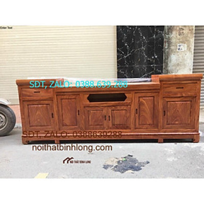 Kệ tivi gỗ hương đá 2m4