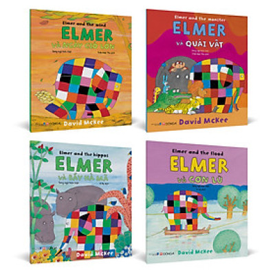 COMBO 4 CUỐN ELMER (SONG NGỮ ANH - VIỆT)_ David McKee_ Trần Hoài Thu và Vi Hạ dịch _ Đông A _NXB Dân Trí