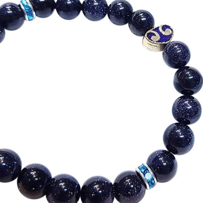 Vòng Tay Mệnh Mộc, Thủy Đá Kim Sa Charm Trái Tim Laliz CM.08