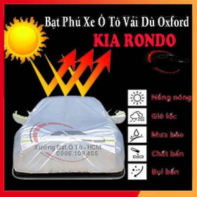 [KIA RONDO] Bạt Phủ Ô Tô Vải Dù Oxford, Tráng Nhôm Cao Cấp, Áo Trùm Bảo Vệ Xe KIA RONDO, Bạc Phủ Trùm Chống Nóng Chống Mưa, Chống Xước Xe, Bạt Của Xưởng Được May Theo Kích Cỡ Xe, Cam Kết Vừa Xe, Bền Và Đẹp Tới 2 Năm