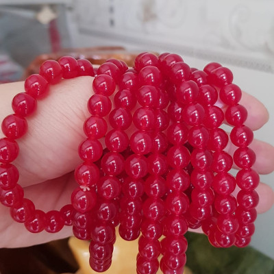 Vòng tay nữ đá mã não đỏ hạt 8mm tươi đậm bóng đẹp Nữ mệnh hỏa mệnh thổ đeo đẹp xinh xinh tay Vòng màu này Nữ lớn nhỏ bé đeo được hết đeo vòng đỏ cho may mắn cả năm xinh đẹp tay ạ