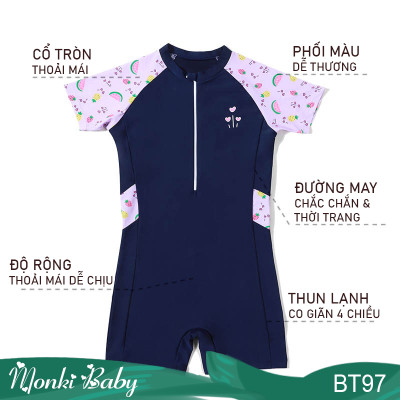 Bộ bơi liền thân quần đùi size to cho bé gái mập béo mũm mĩm, cỡ đại đến 80kg, áo tắm big size trẻ em gái chất xịn đẹp | BT97