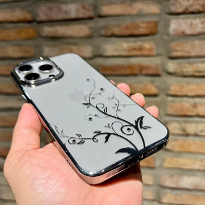 Ốp lưng cho iphone 15 pro max Memumi hoa đính đá Swarovski cực sang siêu mỏng nhẹ - hàng chính hãng