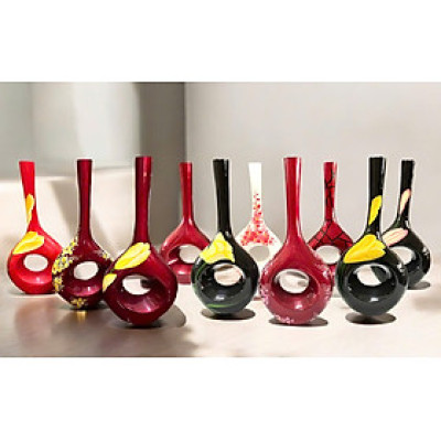 Bình Hoa  sơn mài - Mã B70 size 35x16 cm cắm hoa, trang trí kệ, bàn làm việc, quà tặng ý nghĩa