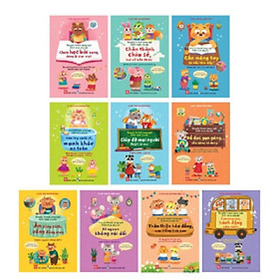 Sách - Truyện Tranh Song Ngữ Việt Anh Cho Bé - Dạy Trẻ Nề Nếp, Chăm Ngoan Dành Cho Bé 3-9 Tuổi - Combo 10 Cuốn - Đinh Tị Books