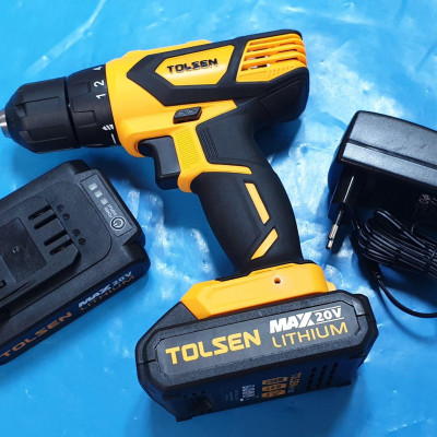 MÁY KHOAN PIN 2 TỐC ĐỘ 10MM 20V (2 PIN) TOLSEN 79033 - HÀNG CHÍNH HÃNG