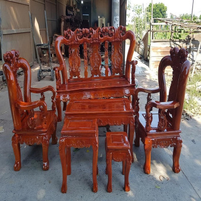 Bộ Bàn Ghế Minh Quốc Đào Gỗ Xà Cừ