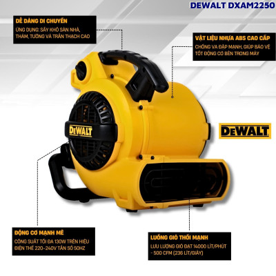 Máy thổi khô thảm, sàn Dewalt DXAM2250 130W- HÀNG CHÍNH HÃNG