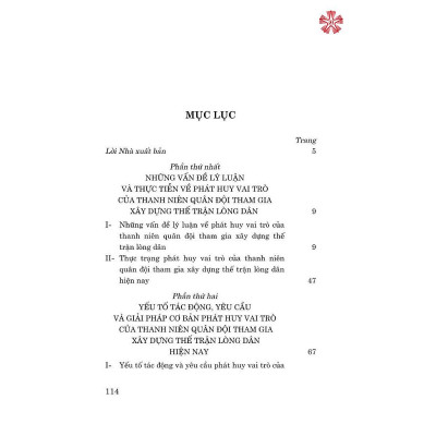 Sách - Phát Huy Vai Trò Của Thanh Niên Quân Đội Tham Gia Xây Dựng Thế Trận Lòng Dân Hiện Nay - NXB Chính Trị Quốc Gia