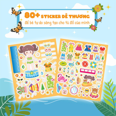 Sách - Trò Chơi Sắp Xếp Tủ Đồ Cùng Mika Xinh Đẹp - Thời Trang Và Phụ Kiện Mùa Hè Sôi Động - Bóc Dán 80+ Sticker Cho Bé Gái - Megabook