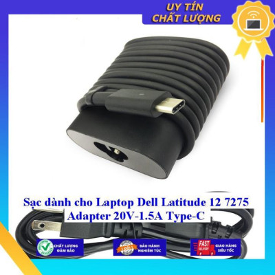 Sạc dùng cho Laptop Dell Latitude 12 7275 Adapter 20V-1.5A Type-C - Hàng Nhập Khẩu New Seal