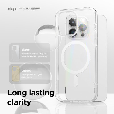 Ốp Lưng Trong Suốt Elago Mag Hybird Clear Case Sạc Không Dây Dành Cho iPhone 15 PRO MAX / iPhone 15 Pro - HÀNG CHÍNH HÃNG