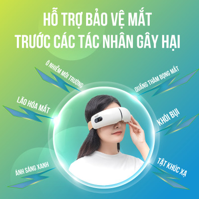 Máy Massage Mắt OKIA I-Master KWH974 - Máy Mát Xa Mắt, Giảm Quầng Thâm, Tăng Lưu Thông Máu, Thư Giãn chính hãng MALAYSIA