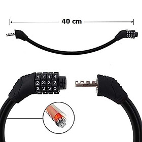 Khóa Dây Xe Đạp Chống Trộm Mật Mã 4 Số Lõi Thép Chống Cắt cao cấp