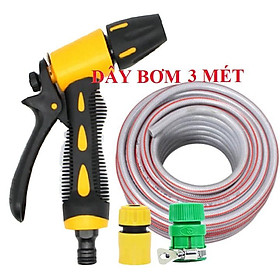 Bộ dây vòi xịt nước rửa xe, tưới cây . tăng áp 3 lần, loại 3m, 5m 206319Kcút sập+ tặng túi đựng bút