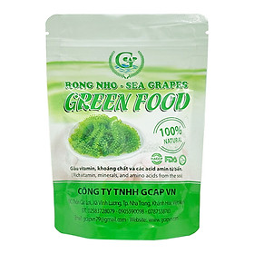Rong nho biển GREEN FOOD - Sea grapes - Giàu vitamin, khoáng chất và các axit amin (Túi zipper 100G)
