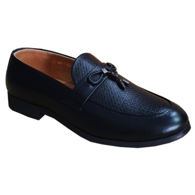 Giày Tây Nam Không Dây Chính Hãng Trường Hải Da Bò Thật Cao Cấp  Màu Đen 