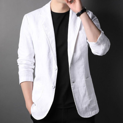 Áo khoác nam, áo blazer nam 2 cúc phong cách Hàn Quốc vải Linen mềm mát thoải mái