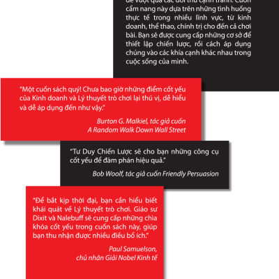 Sách Tư Duy Chiến Lược – Lý Thuyết Trò Chơi Thực Hành, Avinash K.Dixit và Barry J.Nalebuff, NXB Dân Trí (Bìa mềm, Phát hành 2023, Nguyễn Tiến Dũng và Lê Ngọc Liên dịch, 544 trang, khổ 14,5x 20,5cm, Bách Việt Books)
