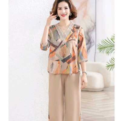 Đồ bộ trung niên cho bà cho mẹ, chất liệu Lụa Hàn mát, thấm hút mồ hôi, đồ bộ nữ kiểu set đi chơi , bộ đồ trung niên, Nesa Shop