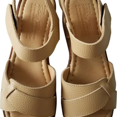 Giày Sandal Nữ Đế Xuồng BIGGBEN Da Bò Thật SDX14