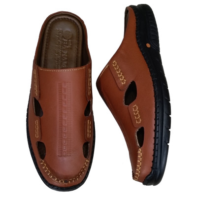 Dép Bít Mũi Nam TiTi ĐÔ Da Bò Thật Cao Cấp GSB20114