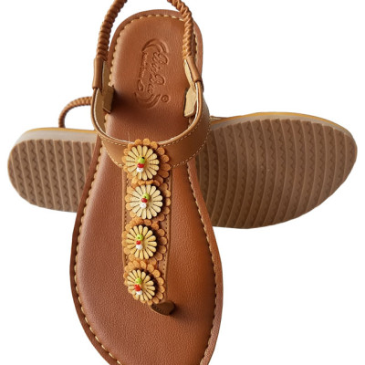 Giày sandal nữ xỏ ngón da bò thật BIGGBEN cao cấp SDN72