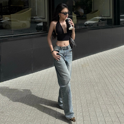 Quần Jean Ống Rộng Classic Carolina Blue Aaa Jeans