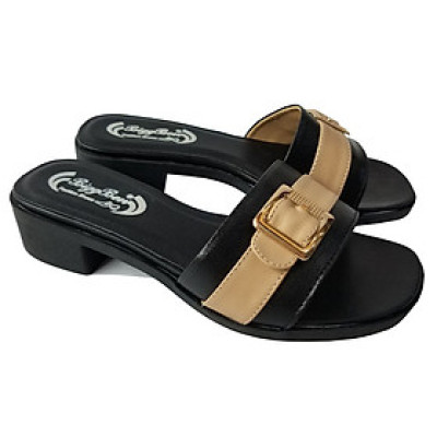 Dép Cao Gót Nữ Da Bò BIGGBEN Cao 4 Phân DCG52