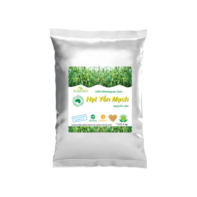 Hạt Yến Mạch Nguyên Cám Úc Xuân An [ko đường] Túi 3Kg (100% Australian Wholegrain Oats) (Giảm 30%)