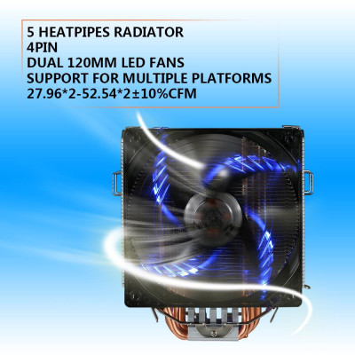 Quạt tản nhiệt PCCOOLER 5 Heatpipes CPU 4pin 