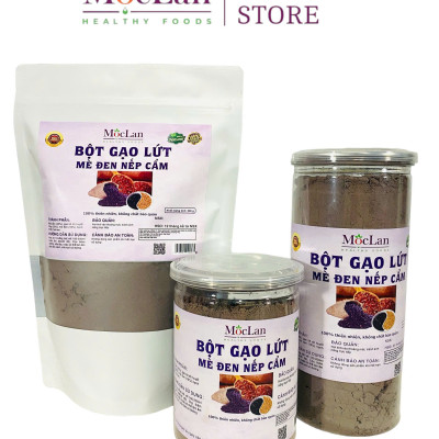 Bột gạo lứt mè đen nếp cẩm Mộc Lan, thực phẩm giảm cân bổ sung dinh dưỡng - 250g, 500g