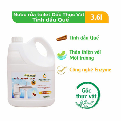Nước Cọ Rửa Toilet Gốc Thực Vật Peace Mass Tinh dầu Quế (Thuộc nhóm Sản phẩm Lành tính / Sinh học) Can 3.6 Lít