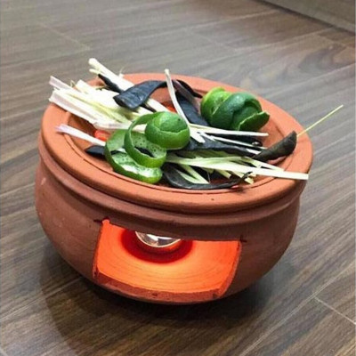 Combo 2 bếp xông đốt bồ kết chanh sả thảo dược tặng 1 hộp nến 10 viên (Mầu đất ngẫu nhiên)