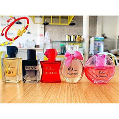 Set 5 mùi nước hoa Charme Mini 10ml (Charme Giò, Charme Queen, Charme Ori, Good Girl, Charme King), Tặng Kèm Vòng Tay May Mắn