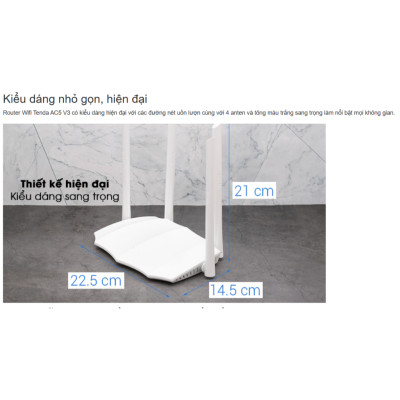 Bộ phát wifi Tenda AC5 chuẩn AC1200Mbps - Hàng chính hãng