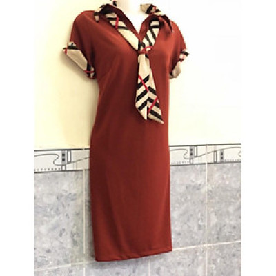 Đầm suông nữ thời trang công sở dạo phố màu Cam Mẫu 1