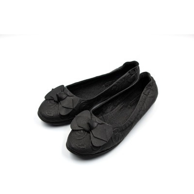 Giày Nữ Búp Bê Đính Nơ Tomoyo Da Micro Fiber Khắc Hoạ Tiết Laser TMW31101