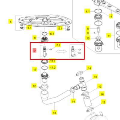 Khớp nối trường rửa dưới bằng nhựa Winterhalter - 61009631 - Hàng chính hãng