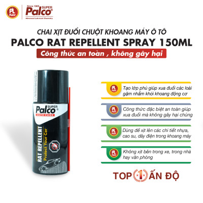 Xịt đuổi chuột khoang máy ô tô PALCO Rat Repellent Spray - Chai 150ml - Nhập khẩu Ấn Độ