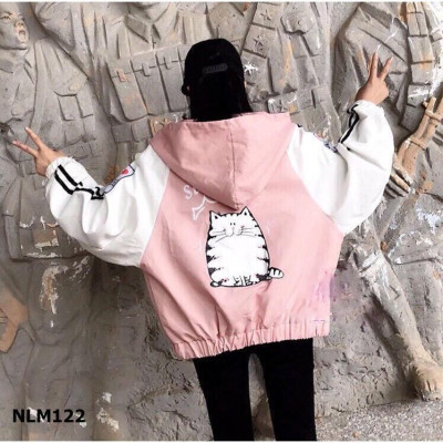 Áo khoác nữ gió dù 2 lớp chống nắng Mèo ú cực hót nhiều màu lựa chọn-M052